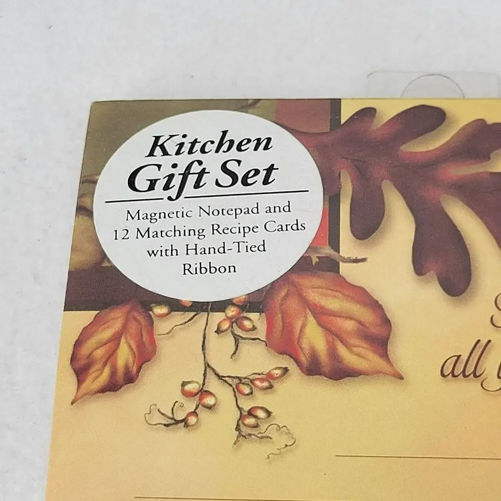 Brownlow Kitchen 12 Recipe Card Magnetic Notepad Gift Set Harvest Blessing New
